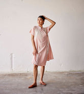 A Model Wearing Pink Pure Cotton Sun Kissed curated by Only Ethikal